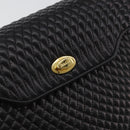 BALLY Quilted Hand Bag Leather 2way Black Gold Auth BA12213A-19