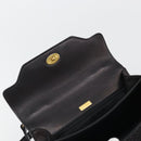 BALLY Quilted Hand Bag Leather 2way Black Gold Auth BA12213A-10