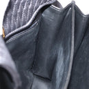 BALLY Quilted Hand Bag Leather 2way Black Gold Auth BA12213A-21