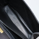 BALLY Quilted Hand Bag Leather 2way Black Gold Auth BA12213A-25