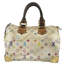LOUIS VUITTON Monogram Multicolor Speedy 30 Bag White M92643 LV Auth BA12232-2