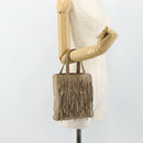 CHANEL Handtas Suède Beige Zilveren CC Auth BA12233-23