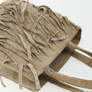 CHANEL Handtas Suède Beige Zilveren CC Auth BA12233-6