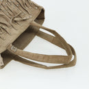 CHANEL Hand Bag Suede Beige Silver CC Auth BA12233-7