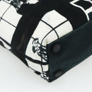 CHANEL Windows Line Tote Bag Canvas Black Gold CC Auth BA12234-13