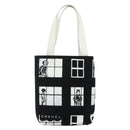 CHANEL Windows Line Tote Bag Canvas Black Gold CC Auth BA12234-2