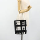 CHANEL Windows Line Tote Bag Canvas Black Gold CC Auth BA12234-20