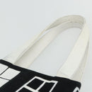 CHANEL Windows Line Tote Bag Canvas Black Gold CC Auth BA12234-8