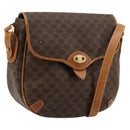 CELINE Macadam Canvas Shoulder Bag PVC Leather Brown Gold Auth BA12236-1