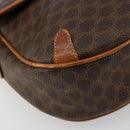 CELINE Macadam Canvas Shoulder Bag PVC Leather Brown Gold Auth BA12236-11