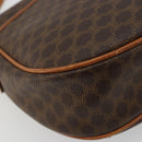 CELINE Macadam Canvas Shoulder Bag PVC Leather Brown Gold Auth BA12236-16