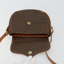 CELINE Macadam Canvas Shoulder Bag PVC Leather Brown Gold Auth BA12236-18