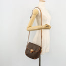 CELINE Macadam Canvas Shoulder Bag PVC Leather Brown Gold Auth BA12236-25