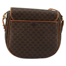 CELINE Macadam Canvas Shoulder Bag PVC Leather Brown Gold Auth BA12236-2