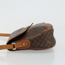 CELINE Macadam Canvas Shoulder Bag PVC Leather Brown Gold Auth BA12236-4