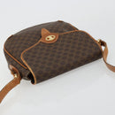 CELINE Macadam Canvas Shoulder Bag PVC Leather Brown Gold Auth BA12236-6