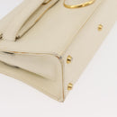 Gianni Versace Hand Bag Leather 2way White Gold Auth BA12237A-9