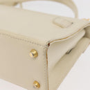 Gianni Versace Hand Bag Leather 2way White Gold Auth BA12237A-18