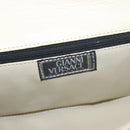 Gianni Versace Hand Bag Leather 2way White Gold Auth BA12237A-22