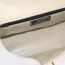 Gianni Versace Hand Bag Leather 2way White Gold Auth BA12237A-11