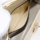 Gianni Versace Hand Bag Leather 2way White Gold Auth BA12237A-26