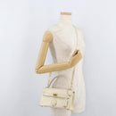 Gianni Versace Hand Bag Leather 2way White Gold Auth BA12237A-27