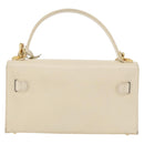 Gianni Versace Hand Bag Leather 2way White Gold Auth BA12237A-2