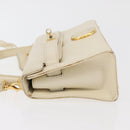 Gianni Versace Hand Bag Leather 2way White Gold Auth BA12237A-4