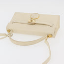 Gianni Versace Hand Bag Leather 2way White Gold Auth BA12237A-6