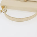 Gianni Versace Hand Bag Leather 2way White Gold Auth BA12237A-7