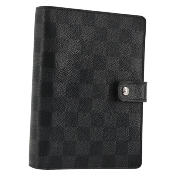LOUIS VUITTON Damier Graphite Agenda MM Day Planner Cover R20242 LV Auth BA12241