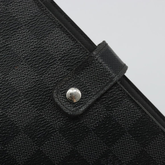 LOUIS VUITTON Damier Graphite Agenda MM Day Planner Cover R20242 LV Auth BA12241