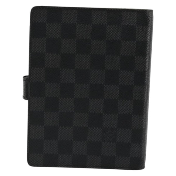 LOUIS VUITTON Damier Graphite Agenda MM Day Planner Cover R20242 LV Auth BA12241
