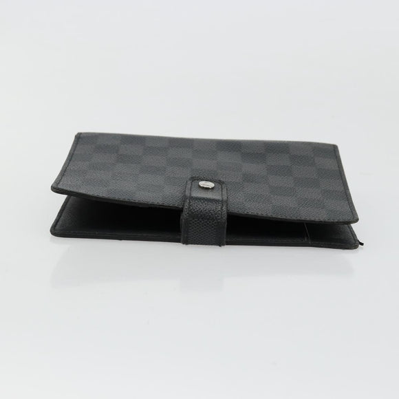 LOUIS VUITTON Damier Graphite Agenda MM Day Planner Cover R20242 LV Auth BA12241