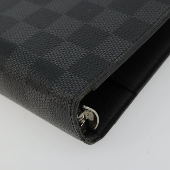 LOUIS VUITTON Damier Graphite Agenda MM Day Planner Cover R20242 LV Auth BA12241