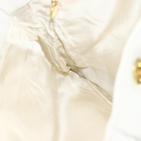 CHANEL Schultertasche Chain Tote Caviar Leder Weiß Gold CC Authentisch BA12243