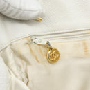 CHANEL Schultertasche Chain Tote Caviar Leder Weiß Gold CC Authentisch BA12243-19