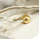CHANEL Schultertasche Chain Tote Caviar Leder Weiß Gold CC Authentisch BA12243-21