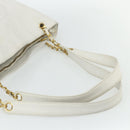 CHANEL Schultertasche Chain Tote Caviar Leder Weiß Gold CC Authentisch BA12243-7
