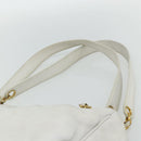 CHANEL Schultertasche Chain Tote Caviar Leder Weiß Gold CC Authentisch BA12243-8