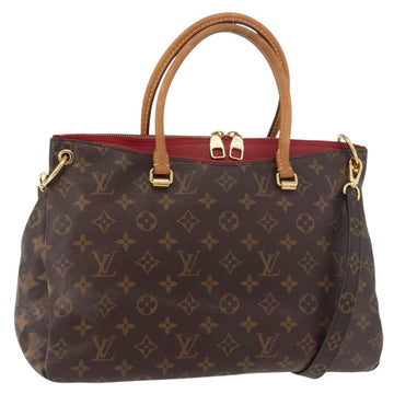 LOUIS VUITTON Monogram Pallas MM Hand Bag 2way Red M41175 LV Auth BA12249A