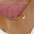 CELINE C Macadam Canvas Hand Bag Suede Pink Gold Auth BA1225-14