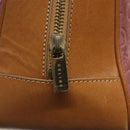 CELINE C Macadam Canvas Hand Bag Suede Pink Gold Auth BA1225-18