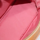 CELINE C Macadam Canvas Hand Bag Suede Pink Gold Auth BA1225-11