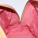 CELINE C Macadam Canvas Hand Bag Suede Pink Gold Auth BA1225-20