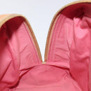 CELINE C Macadam Canvas Hand Bag Suede Pink Gold Auth BA1225-21