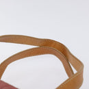 CELINE C Macadam Canvas Hand Bag Suede Pink Gold Auth BA1225-8