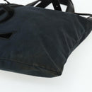 SAINT LAURENT Kahala Tote Bag Canvas Black Silver Auth BA12255-10