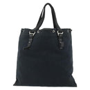 SAINT LAURENT Kahala Tote Bag Canvas Black Silver Auth BA12255-3