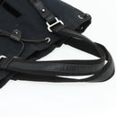 SAINT LAURENT Kahala Tote Bag Canvas Black Silver Auth BA12255-7